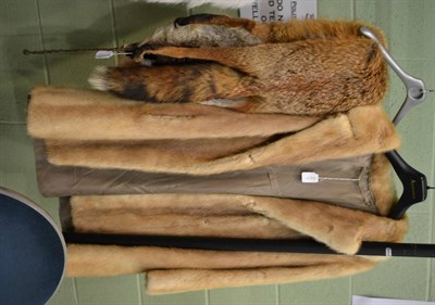 Lot 252 - Pastel mink fur jacket and red fox fur stole