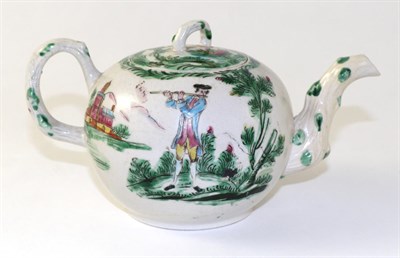 Lot 159 - A Staffordshire White Saltglazed Stoneware Teapot and Cover, circa 1760, of globular form with...