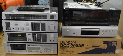 Lot 504 - Hi-Fi equipment including Denon cassette and CD player, Pioneer separates comprising: TX940L,...