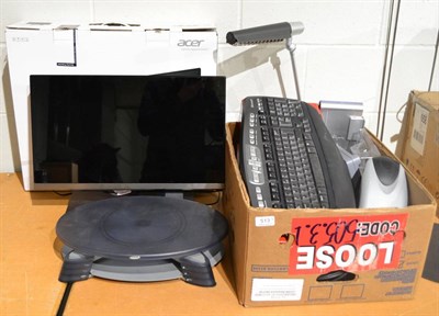 Lot 513 - An Acer monitor, various keyboards, mice, desktop equipment etc  Sold PAT tested for electrical...