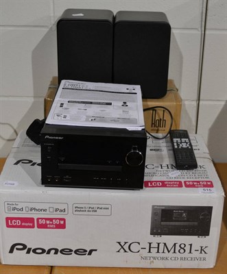 Lot 515 - A Pioneer XCHM81K network CD receiver, boxed with remote, and a pair of Roth Oli RA1 two-way...