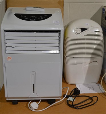 Lot 534 - An Ebac 2650e dehumidifier and an air cooler  Sold PAT tested for electrical safety where...