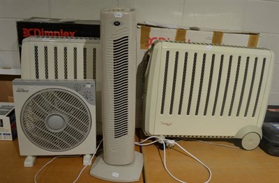 Lot 538 - Two Dimplex oil free radiators and a fan heater  Sold PAT tested for electrical safety where...