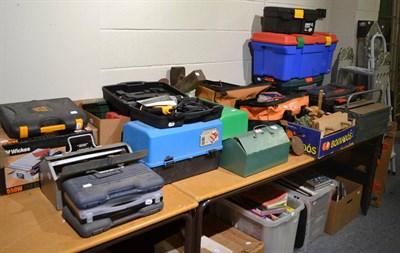 Lot 543 - A large collection of toolboxes, power tools, hand tools, etc