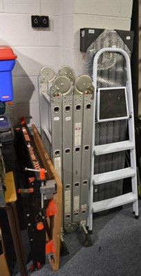 Lot 544 - A Black & Decker Workmate 2000, a set of folding ladders, folding table, etc