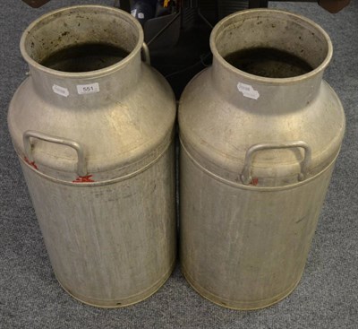 Lot 551 - Two aluminium milk churns