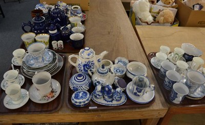 Lot 580 - A quantity of decorative tea wares, including various porcelain and earthenware services