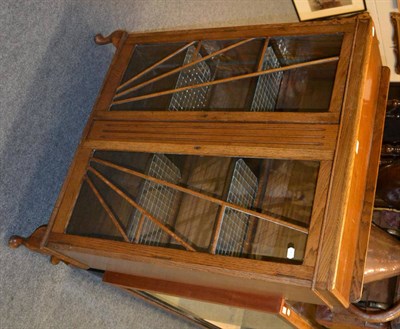 Lot 607 - Circa 1930s oak glazed cabinet