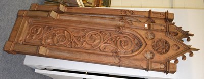 Lot 620 - A pair of carved Gothic architectural panels