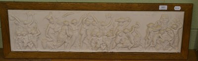 Lot 681 - A composition marble frieze of a Bacchanalian revel