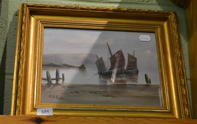 Lot 685 - E K Redmore, Off the Coast, oil on board, signed and framed