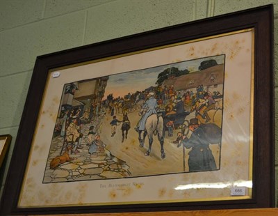 Lot 686 - An oak framed Cecil Aldin print ";The Bluemarket Races"