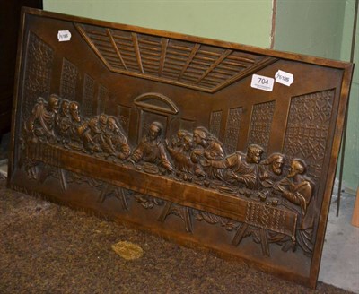 Lot 704 - Bronzed plaque 'The Last Supper'