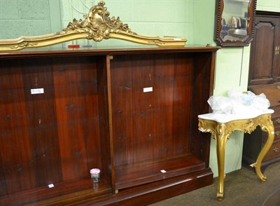 Lot 722 - Giltwood bed canopy and marble top giltwood console table