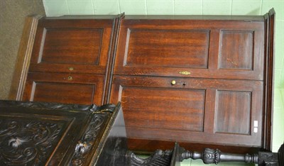 Lot 730 - George III oak standing corner cupboard