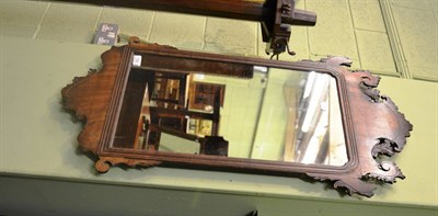 Lot 732 - 19th century mahogany fretwork mirror