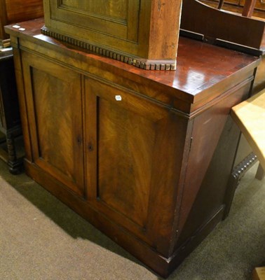 Lot 739 - A 19th century mahogany low cupboard with two panelled doors, together with a mahogany toilet...