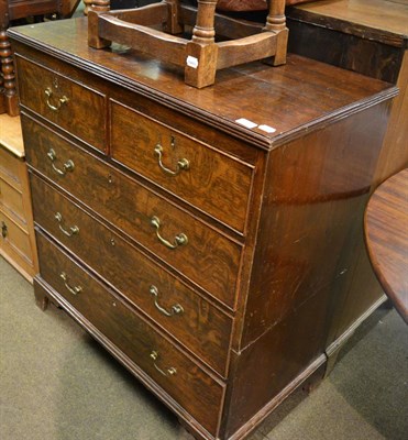 Lot 753 - A Georgian oak four height chest of drawers