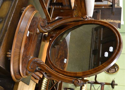 Lot 757 - A Victorian mahogany toilet mirror