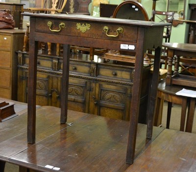 Lot 765 - George III oak side table fitted with a drawer