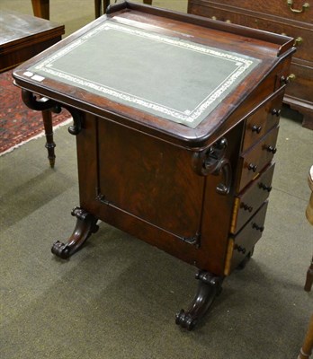 Lot 770 - Walnut reproduction column chest with brushing slide