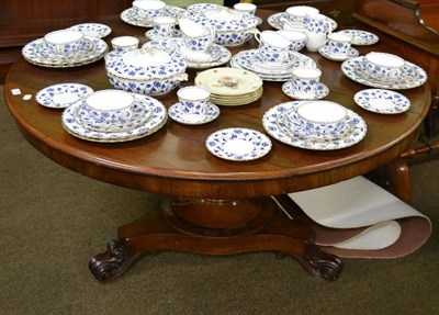 Lot 773 - Mid 19th century mahogany circular breakfast table raised on a faceted tapering baluster and...