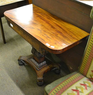 Lot 775 - Georgian mahogany fold-over tea table