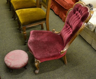 Lot 801 - Victorian nursing chair and small footstool