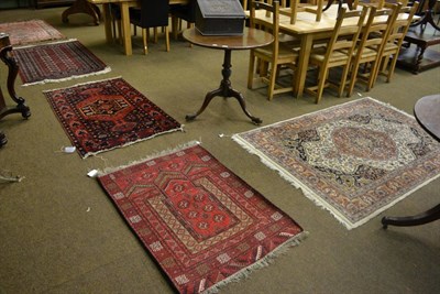 Lot 814 - An Afghan prayer rug, Afghan Turkistan, the field with six guls beneath the Mihrab enclosed by...