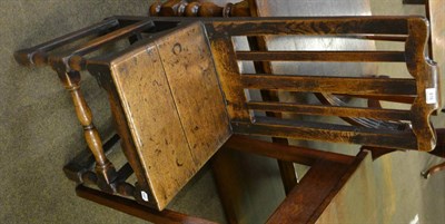 Lot 816 - An early 18th century oak back stool