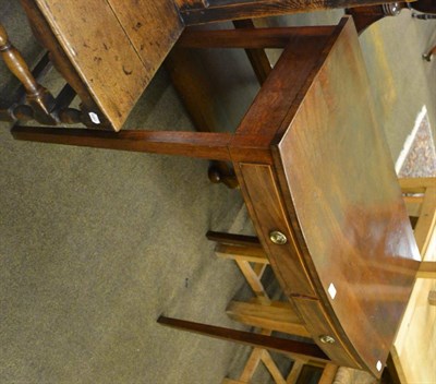 Lot 817 - A Georgian demi lune two drawer hall table