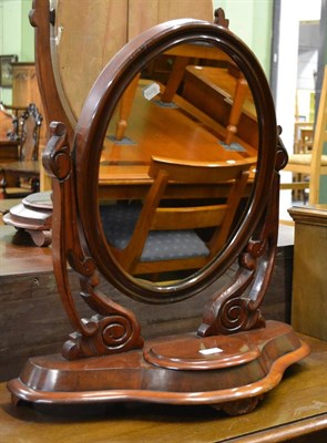 Lot 825 - Victorian mahogany toilet mirror