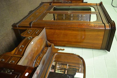 Lot 833 - A late Victorian inlaid mahogany bedroom suite