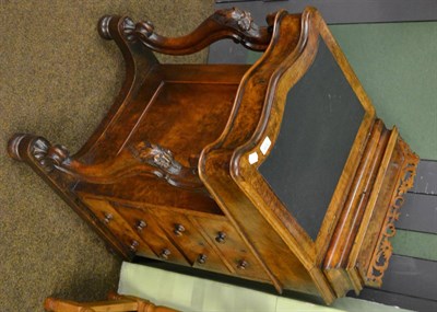 Lot 838 - Early Victorian walnut Davenport