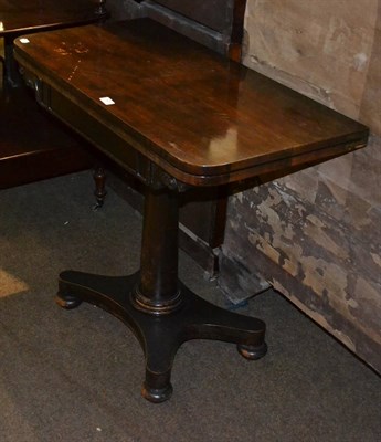 Lot 846 - A William IV fold-over card table (a.f.)