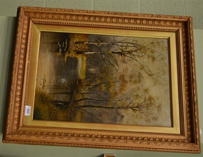 Lot 865 - Oil on canvas, river landscape