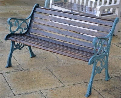 Lot 868 - A Modern Garden bench with wooden slatted seat