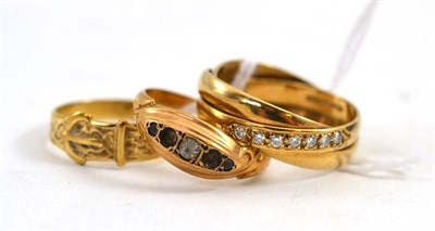 Lot 9 - Three 9ct gold rings