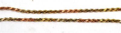 Lot 11 - A 9ct three colour gold chain