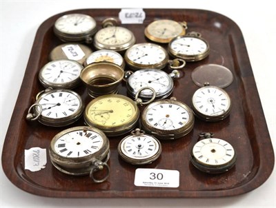 Lot 30 - A quantity of silver and plated pocket watches (a.f.)