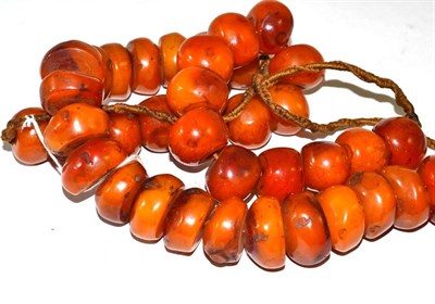 Lot 35 - Amber-type beads