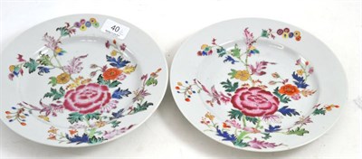 Lot 40 - A pair of 18th century Chinese famille rose plates