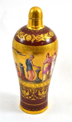 Lot 52 - A Vienna porcelain vase and cover painted with Classical figures and profusely highlighted in gilt