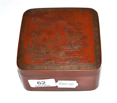 Lot 62 - Japanese bronze box and cover
