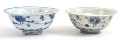 Lot 80 - Two provincial blue and white Chinese bowls