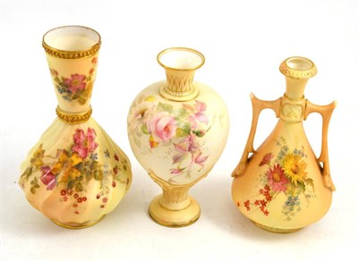 Lot 82 - Three Royal Worcester vases