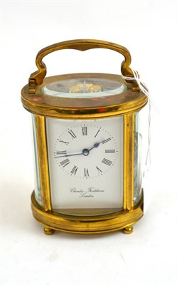 Lot 86 - A brass carriage timepiece retailed by Charles Frodsham, London