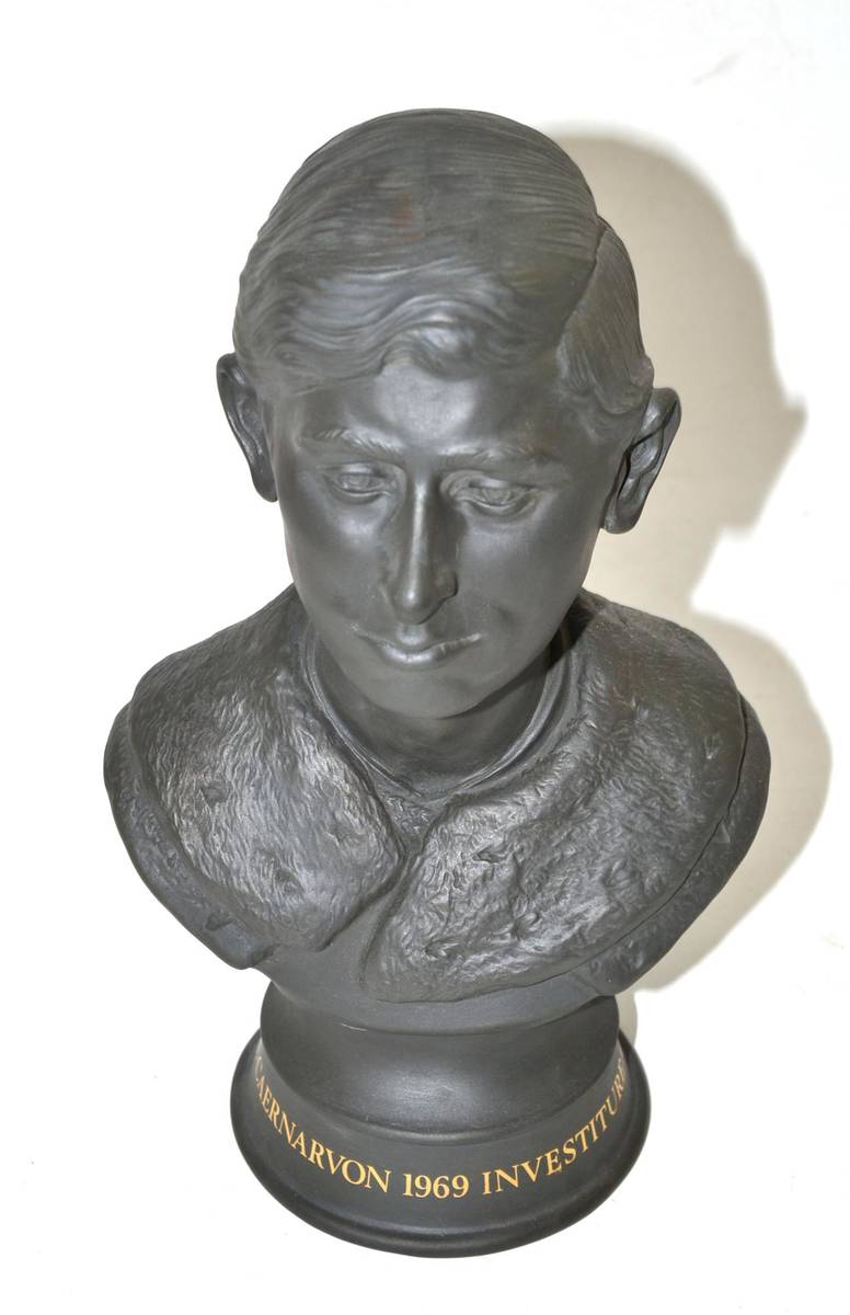 Lot 110 - A Royal Doulton black basalt bust of HRH Prince Charles, numbered 75/150