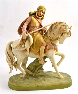 Lot 112 - A Royal Dux porcelain figure on horseback