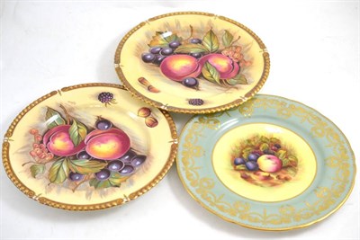 Lot 137 - Three Aynsley fruit painted plates